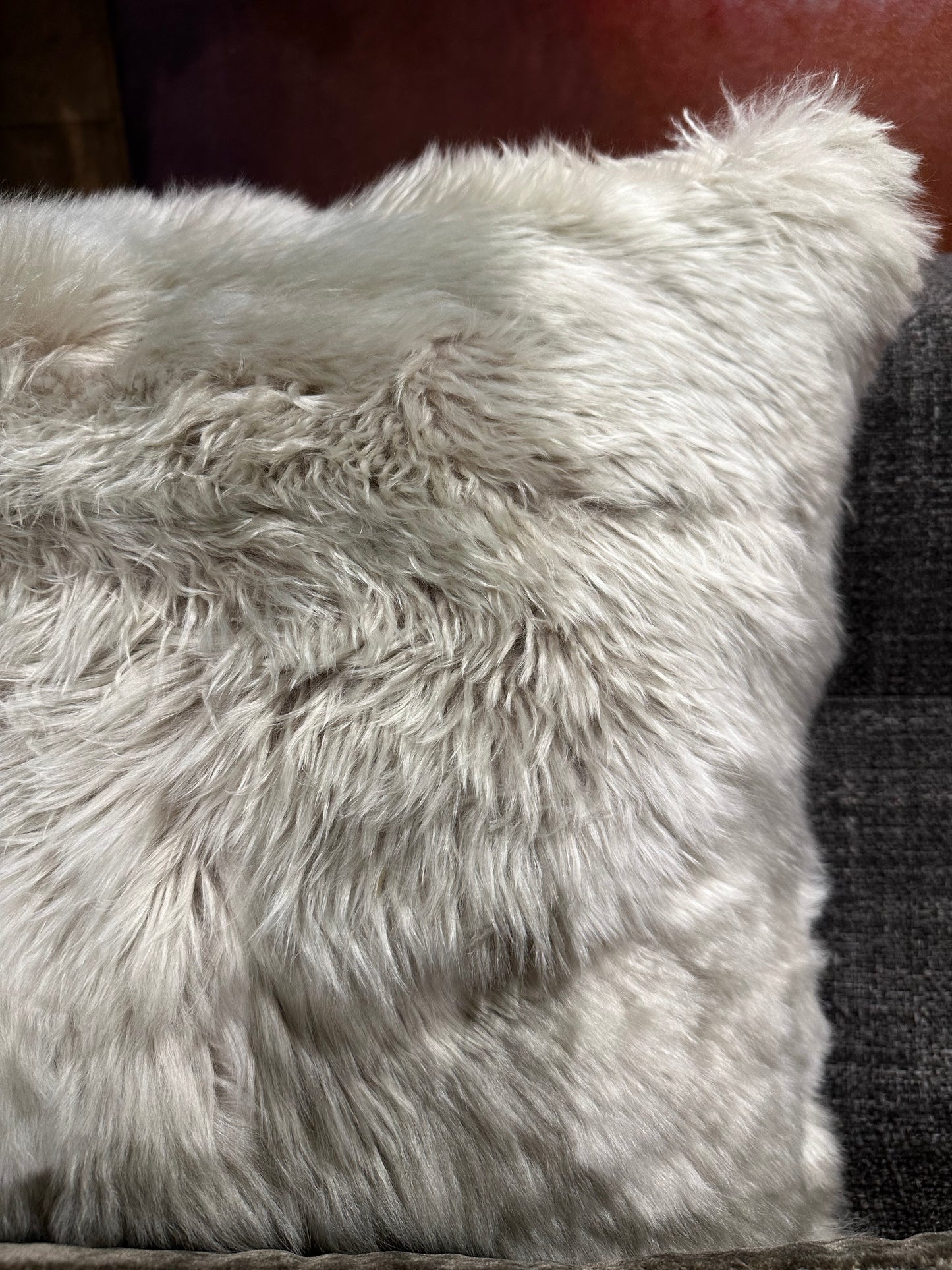 FUR PILLOW 24" x 24" - Taupe