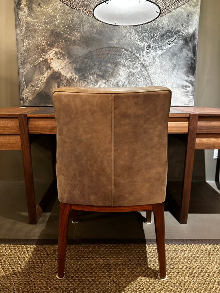 LOLAH HIGH BACK TAUPE LEATHER DESK CHAIR