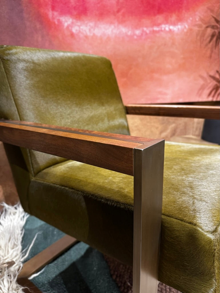 NOVA EXECUTIVE DESK CHAIR - BRONZE & OLIVE COWHIDE