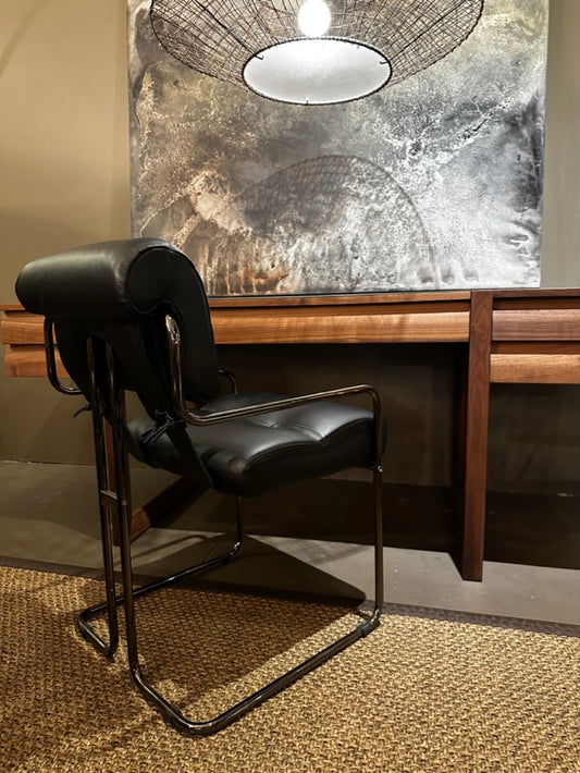 TUCROMA BLACK LEATHER DESK CHAIR