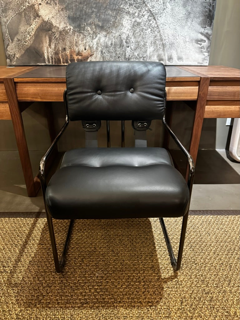 TUCROMA BLACK LEATHER DESK CHAIR