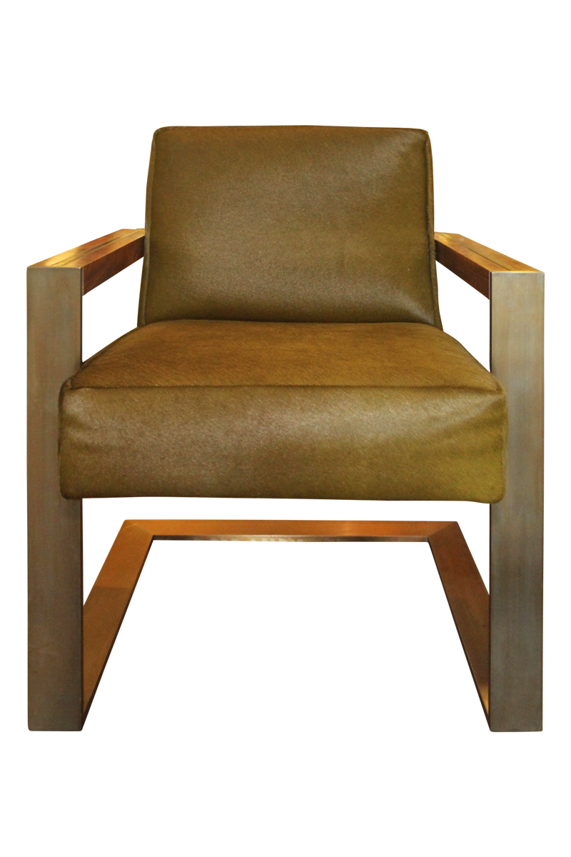 NOVA EXECUTIVE DESK CHAIR - BRONZE & OLIVE COWHIDE