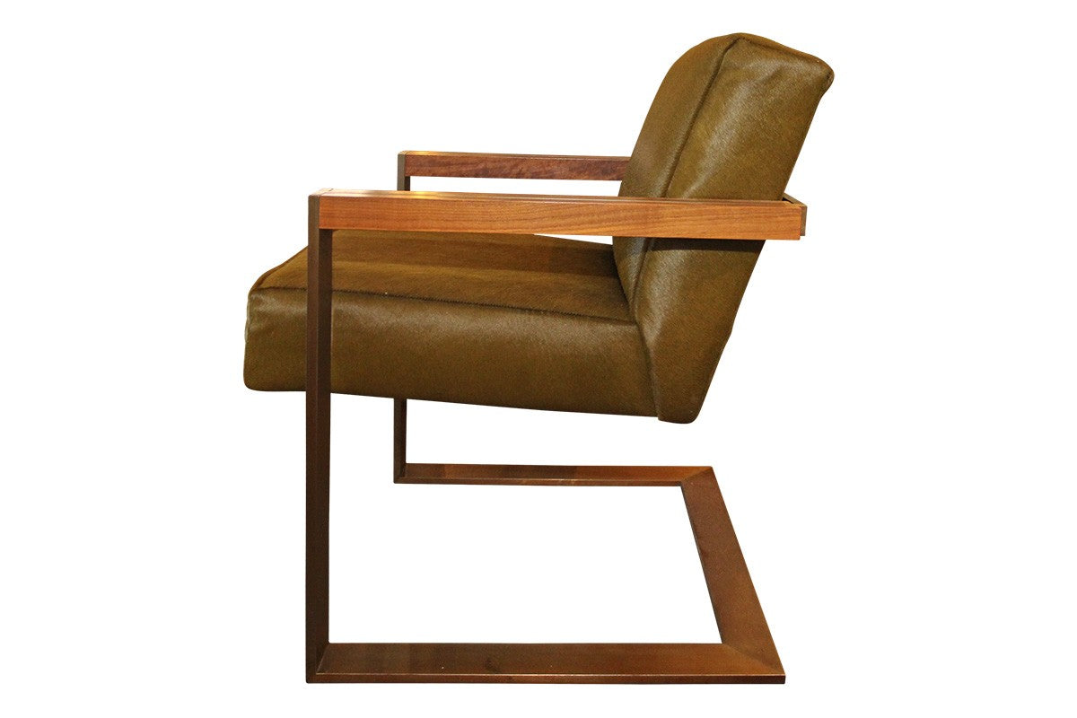 NOVA EXECUTIVE DESK CHAIR - BRONZE & OLIVE COWHIDE