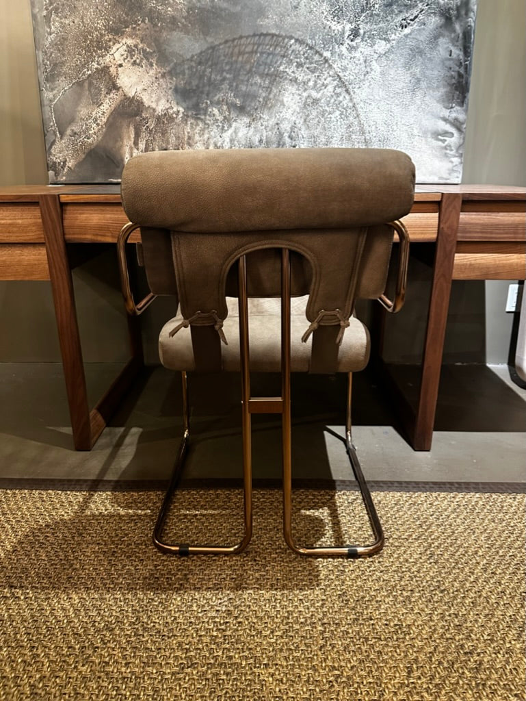 TUCROMA TAUPE SUEDED LEATHER DESK CHAIR